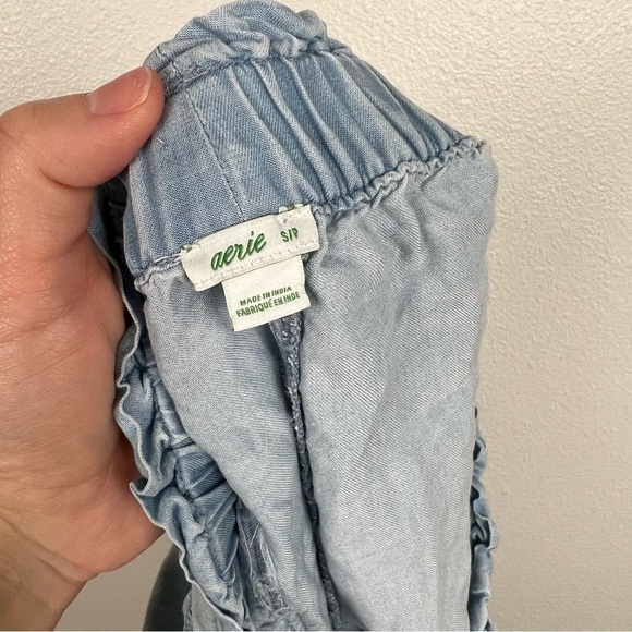 AERIE Chambray Belted Shorts Blue Sz‎ S - Picture 5 of 5